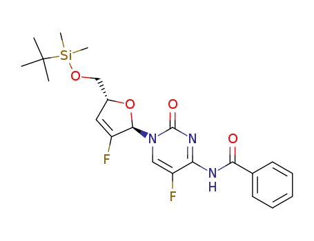5-fluoro-1-<5-O-(tert-butyldimethylsilyl)-2,3-dideoxy-2-fluoro-α-L-glycero-pent-2-enofuranosyl>-N<sup>4</sup>-benzoylcytosine