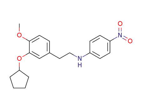 Molecular Structure of 141333-62-2 (Benzeneethanamine, 3-(cyclopentyloxy)-4-methoxy-N-(4-nitrophenyl)-)