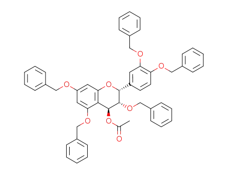 Molecular Structure of 478241-15-5 (2H-1-Benzopyran-4-ol,
2-[3,4-bis(phenylmethoxy)phenyl]-3,4-dihydro-3,5,7-tris(phenylmethoxy)-
, acetate, (2R,3S,4S)-)
