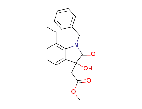 1H-Indole-3-acetic acid,
7-ethyl-2,3-dihydro-3-hydroxy-2-oxo-1-(phenylmethyl)-, methyl ester