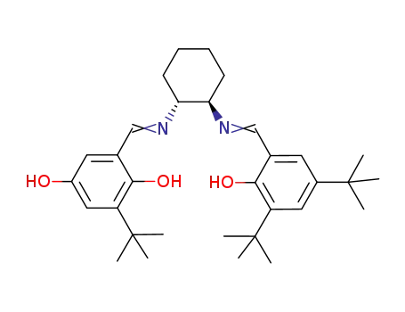 Molecular Structure of 884539-90-6 ({(1R,2R)-2-[(-)-2-(3,5-di-tert-butyl-2-hydroxybenzylideneamino)cyclohexylimino]methyl}-6-tert-butylbenzene-1,4-diol)
