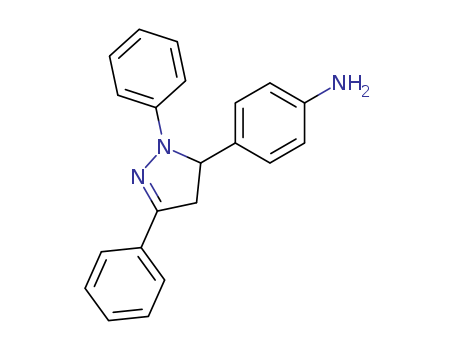 Molecular Structure of 10179-54-1 (Benzenamine, 4-(4,5-dihydro-1,3-diphenyl-1H-pyrazol-5-yl)-)