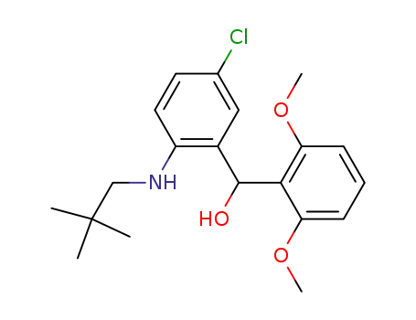 Molecular Structure of 152911-66-5 ([5-chloro-2-(2,2-dimethyl-propylamino)-phenyl]-(2,6-dimethoxy-phenyl)-methanol)