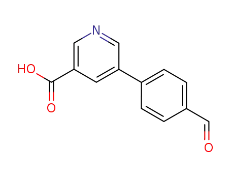 Molecular Structure of 566198-28-5 (5-(4-FORMYLPHENYL)NICOTINIC ACID)