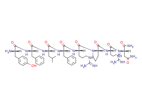 Molecular Structure of 98395-75-6 (H-TYR-PHE-LEU-PHE-ARG-PRO-ARG-ASN-NH2)