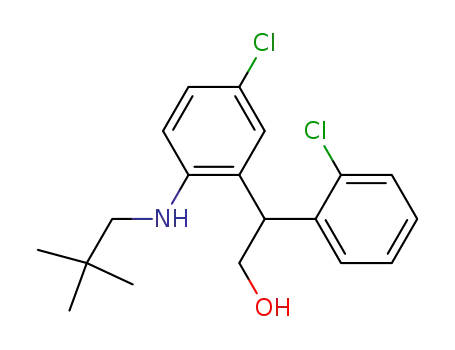 Molecular Structure of 165952-47-6 (2-(5-chloro-2-neopentylaminophenyl)-2-(2-chlorophenyl)ethanol)