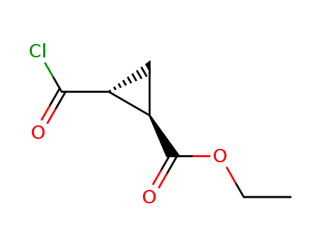 Molecular Structure of 17868-78-9 (Cyclopropanecarboxylic acid, 2-(chlorocarbonyl)-, ethyl ester,
(1R,2R)-rel-)