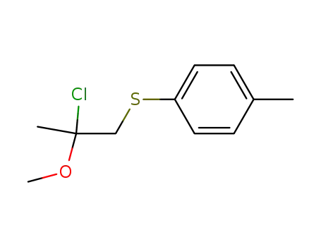 Molecular Structure of 120814-15-5 (Benzene, 1-[(2-chloro-2-methoxypropyl)thio]-4-methyl-)