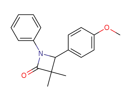 Molecular Structure of 74185-89-0 (2-Azetidinone, 4-(4-methoxyphenyl)-3,3-dimethyl-1-phenyl-)