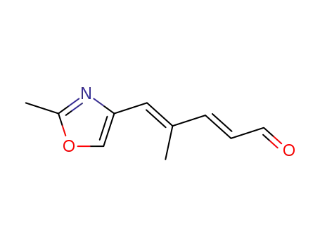 Molecular Structure of 139630-90-3 (2,4-Pentadienal, 4-methyl-5-(2-methyl-4-oxazolyl)-, (E,E)-)