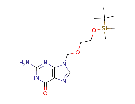 Molecular Structure of 139767-68-3 (2-amino-9-[2-(tert-butyldimethylsilyloxy)ethoxymethyl]-1,9-dihydropurin-6-one)
