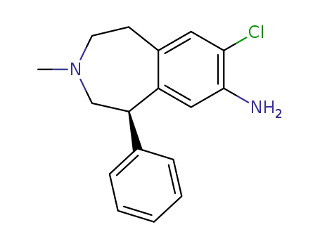 Molecular Structure of 98626-66-5 (1H-3-Benzazepin-7-amine,
8-chloro-2,3,4,5-tetrahydro-3-methyl-5-phenyl-, (5R)-)