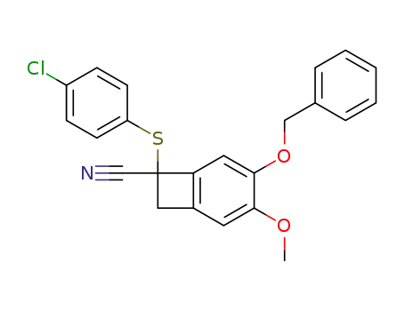 Bicyclo[4.2.0]octa-1,3,5-triene-7-carbonitrile,
7-[(4-chlorophenyl)thio]-3-methoxy-4-(phenylmethoxy)-
