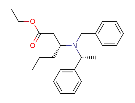 Hexanoic acid, 3-[[(1R)-1-phenylethyl](phenylmethyl)amino]-, ethyl ester,
(3R)-