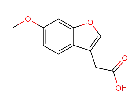 Molecular Structure of 69716-05-8 (2-(6-METHOXY-1-BENZOFURAN-3-YL)ACETIC ACID)