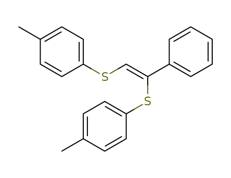 Molecular Structure of 39654-06-3 (Benzene, 1,1'-[(1-phenyl-1,2-ethenediyl)bis(thio)]bis[4-methyl-, (Z)-)