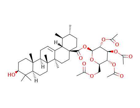 Molecular Structure of 16684-20-1 (2,3,4,6-tetra-O-acetyl-β-D-glucopyranosyl 3β-hydroxyurs-12-en-28-oate)