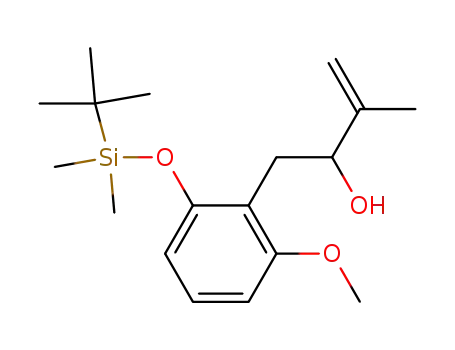 Molecular Structure of 871732-09-1 (1-(2-O-tert-butyldimethylsilyloxy-6-methoxyphenyl)-3-methylbut-3-en-1-ol)