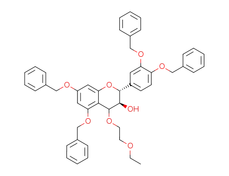 Molecular Structure of 882867-43-8 ((2R,3S)-5,7-Bis-benzyloxy-2-(3,4-bis-benzyloxy-phenyl)-4-(2-ethoxy-ethoxy)-chroman-3-ol)