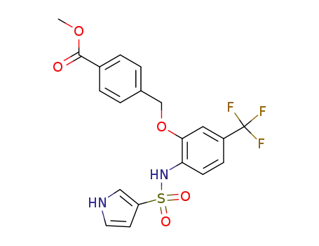 Molecular Structure of 909897-07-0 (methyl 4-{[2-[(1H-pyrrol-3-ylsulfonyl)amino]-5-(trifluoromethyl)phenoxy]methyl}benzoate)