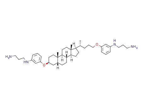 Molecular Structure of 874306-46-4 (N<sup>1</sup>-[3-((R)-4-{(3S,5R,8R,9S,10S,13R,14S,17R)-3-[3-(3-Amino-propylamino)-phenoxy]-10,13-dimethyl-hexadecahydro-cyclopenta[a]phenanthren-17-yl}-pentyloxy)-phenyl]-propane-1,3-diamine)