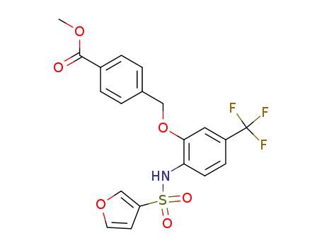 Molecular Structure of 909897-05-8 (methyl 4-{[2-[(3-furylsulfonyl)amino]-5-(trifluoromethyl)phenoxy]methyl}benzoate)