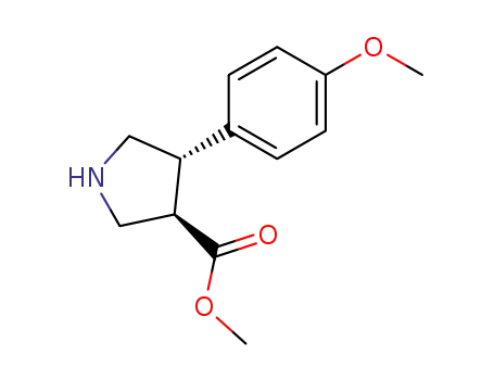 Molecular Structure of 939758-17-5 (trans-Methyl 4-(4-methoxyphenyl)pyrrolidine-3-carboxylate)