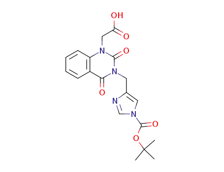 Molecular Structure of 847665-21-8 (4-(1-carboxymethyl-2,4-dioxo-1,4-dihydro-2H-quinazolin-3-ylmethyl)imidazole-1-carboxylic acid tert-butyl ester)