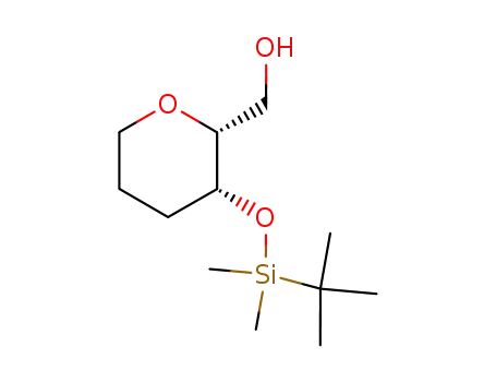 Molecular Structure of 740845-32-3 ([(2R,3R)-3-(tert-butyldimethylsilyloxy)-tetrahydro-2H-pyran-2-yl]methanol)