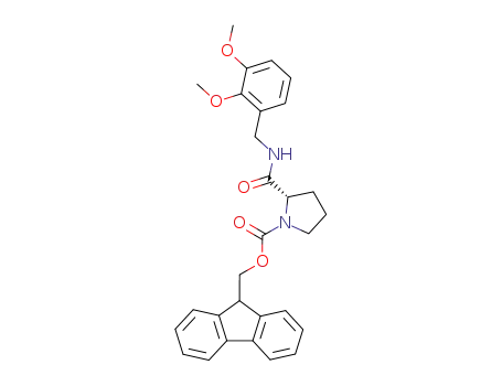 Molecular Structure of 866824-06-8 (2-(2,3-dimethoxy-benzylcarbamoyl)-pyrrolidine-1-carboxylic acid 9<i>H</i>-fluoren-9-ylmethyl ester)