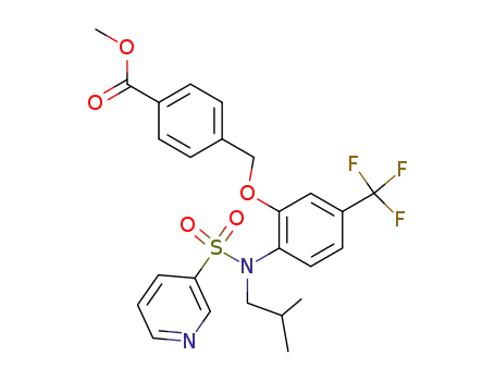 Molecular Structure of 909897-17-2 (methyl 4-{[2-[isobutyl(pyridin-3-ylsulfonyl)amino]-5-(trifluoromethyl)phenoxy]methyl}benzoate)