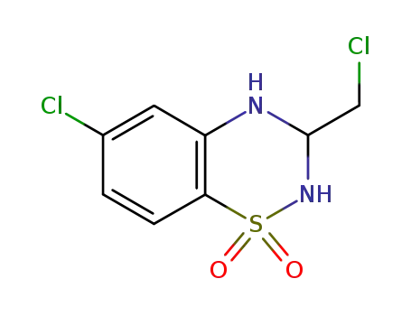 Molecular Structure of 847997-88-0 (1,1-DIOXIDE-6-CHLORO-3-(CHLOROMETHYL)-3,4-DIHYDRO-2H-1,2,4-BENZOTHIADIAZINE)