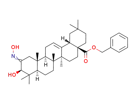Molecular Structure of 892869-55-5 ((3beta)-3-Hydroxy-2-(hydroxyimino)olean-12-en-28-oic acid phenylmethyl ester)