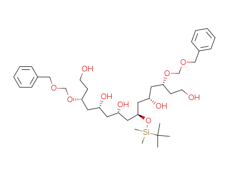 Molecular Structure of 914803-06-8 ((3R,5R,7S,9S,11S,13R)-3,13-Bis-benzyloxymethoxy-9-(tert-butyl-dimethyl-silanyloxy)-pentadecane-1,5,7,11,15-pentaol)