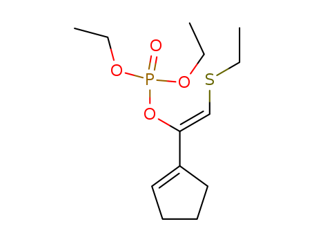 Molecular Structure of 172795-62-9 (Phosphoric acid, 1-(1-cyclopenten-1-yl)-2-(ethylthio)ethenyl diethyl
ester, (Z)-)