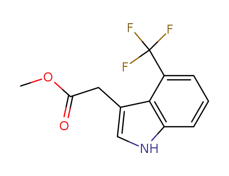 Molecular Structure of 5159-04-6 (1H-Indole-3-acetic acid, 4-(trifluoromethyl)-, methyl ester)