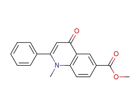 Molecular Structure of 90033-90-2 (6-Quinolinecarboxylic acid, 1,4-dihydro-1-methyl-4-oxo-2-phenyl-,
methyl ester)