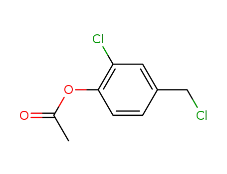 Molecular Structure of 89879-50-5 (Phenol, 2-chloro-4-(chloromethyl)-, acetate)