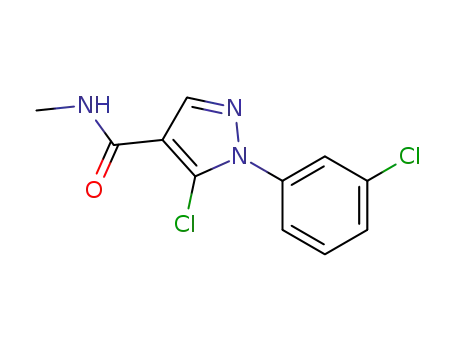 Molecular Structure of 98533-16-5 (5-chloro-1-(3-chlorophenyl)-N-methyl-1H-pyrazole-4-carboxamide)