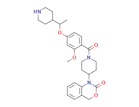 (+/-)-1-{1-[4-(1-{piperidin-4-yl}ethoxy)-2-methoxybenzoyl]-piperidin-4-yl}-4H-3,1-benzoxazin-2(1H)-one