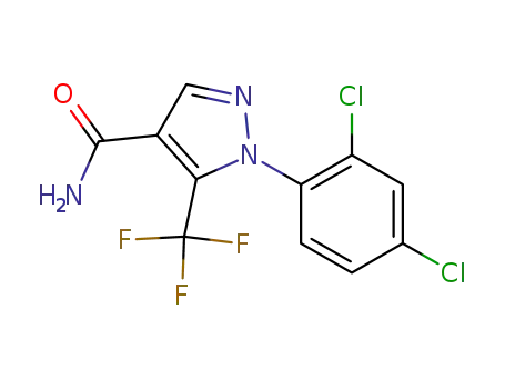 Molecular Structure of 102996-38-3 (1-(2,4-dichlorophenyl)-5-(trifluoromethyl)-1H-pyrazole-4-carboxamide)