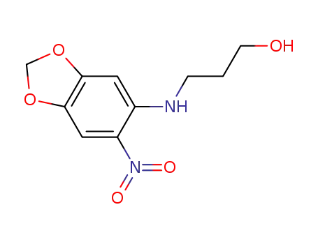 Molecular Structure of 106146-37-6 (1-Propanol, 3-[(6-nitro-1,3-benzodioxol-5-yl)amino]-)