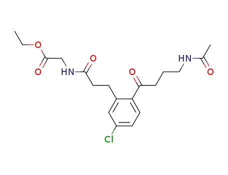 Molecular Structure of 122186-87-2 (ethyl N-(3-{2-[4-(acetylamino)butanoyl]-5-chlorophenyl}propanoyl)glycinate)