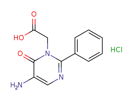 Molecular Structure of 439910-97-1 (1(6H)-Pyrimidineaceticacid, 5-amino-6-oxo-2-phenyl-, hydrochloride (1:1))