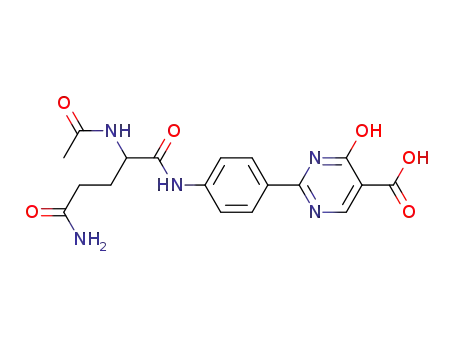 Molecular Structure of 76718-77-9 (2-[4-(N-acetyl-DL-glutaminylamino)phenyl]-4-hydroxy-5-pyrimidine carboxylic acid)