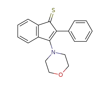 Molecular Structure of 60688-81-5 (1H-Indene-1-thione, 3-(4-morpholinyl)-2-phenyl-)