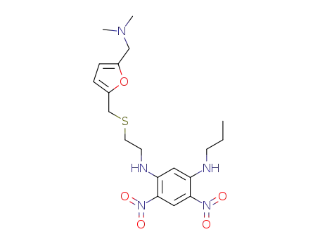 Molecular Structure of 142744-19-2 (1,3-Benzenediamine,N1-[2-[[[5-[(dimethylamino)methyl]-2-furanyl]methyl]thio]ethyl]-4,6-dinitro-N3-propyl-)