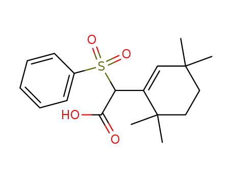 Molecular Structure of 90103-43-8 (1-Cyclohexene-1-acetic acid, 3,3,6,6-tetramethyl-a-(phenylsulfonyl)-)