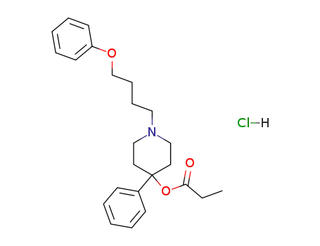 Molecular Structure of 128864-82-4 ([1-(4-phenoxybutyl)-4-phenyl-4-piperidyl] propanoate hydrochloride)