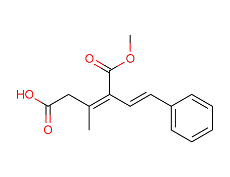 Molecular Structure of 135628-90-9 ((Z)-3-Methyl-2-((E)-styryl)-pent-2-enedioic acid 1-methyl ester)